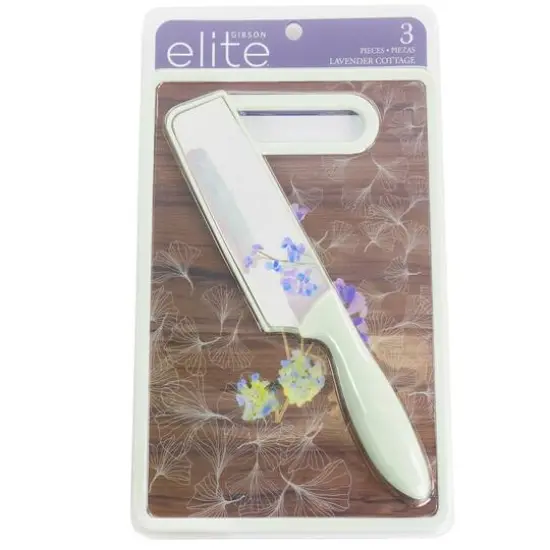 Gibson Elite&reg; Lavender Cottage 3-Piece Knife Cutlery Set in Floral {5}