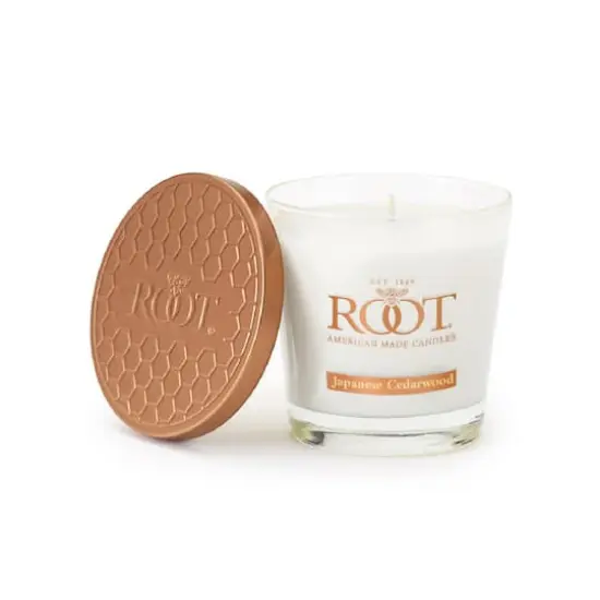 Root Candles 6.3oz. Small Scented Honeycomb Veriglass Jar Candle Japanese Cedarwood {1}