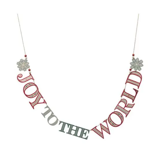 Hello Honey&reg; 54" Joy To The World Snowflakes Wood Garland {1}