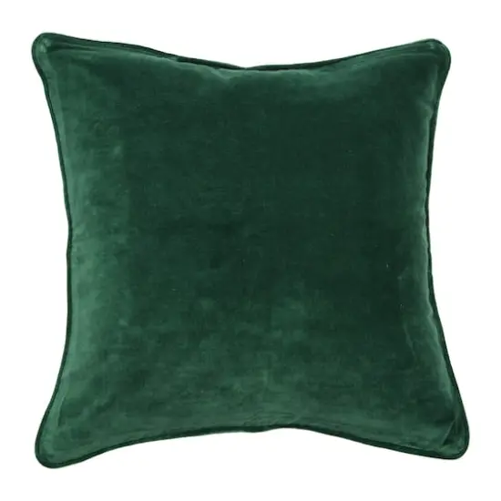 Hello Honey&reg; 20" Square Velvet Pillow Cover with Piping Green {1}