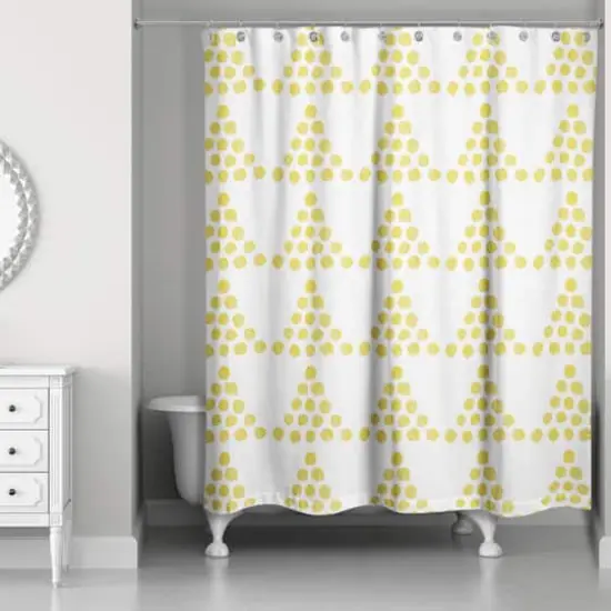 Stacked Triangle Dots Shower Curtain Yellow {3}