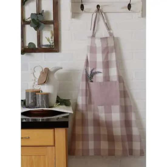 DII&reg; Buffalo Check Chef Apron Lilac {4}