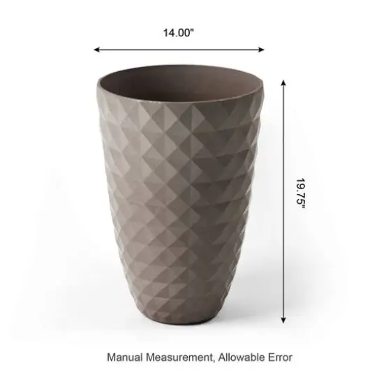 Glitzhome&reg; 19.7" Eco-Friendly Oversized Faux Ceramic Pot Planters, 2ct. Sand Beige {8}