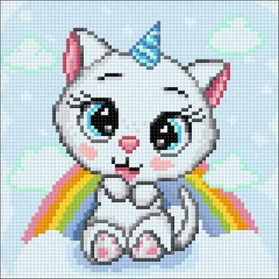 Crafting Spark Cat with Rainbow Diamond Painting Kit {1}