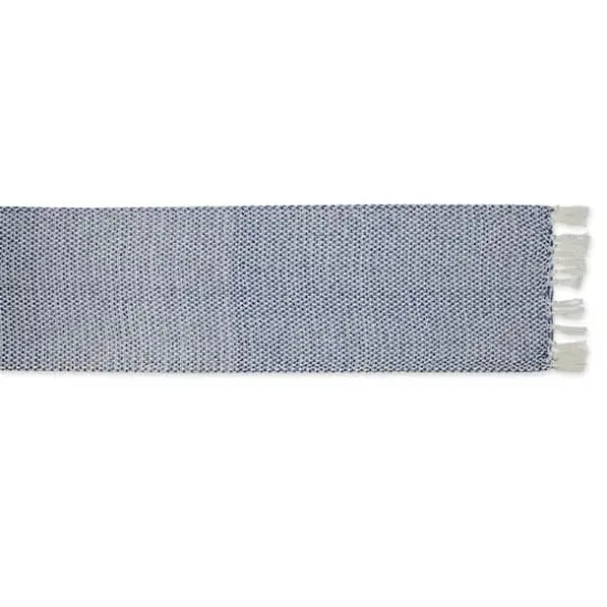 DII&reg; 108" Woven Fringed Table Runner Nautical Blue {4}