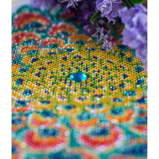 Diamond Dotz&reg; Intermediate Peacock Mandala Diamond Painting Kit {5}