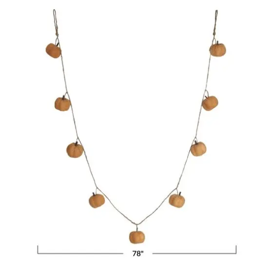 Hello Honey&reg; 6.5ft. Orange Decorative Felt Pumpkin Garland {6}