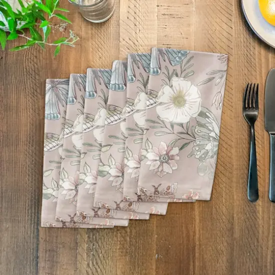 Butterflies Cotton Twill Napkin Blush {4}