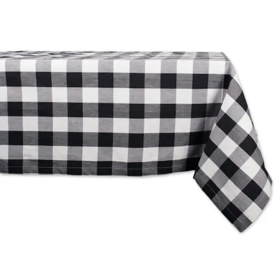 DII&reg; 120" Buffalo Check Tablecloth Black and White {1}