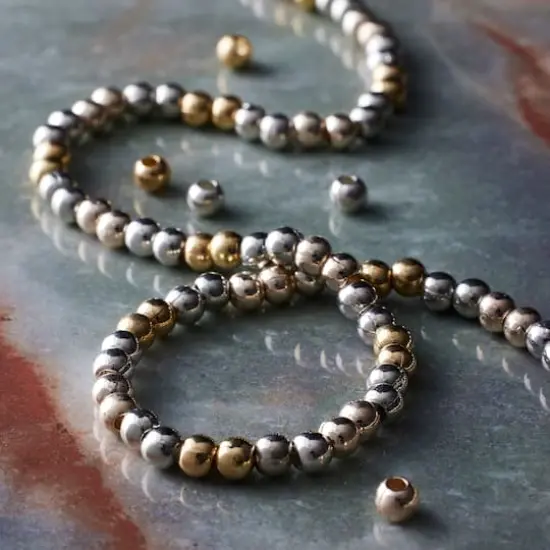 Multicolor Metal Round Beads, 4mm by Bead Landing&trade; {3}