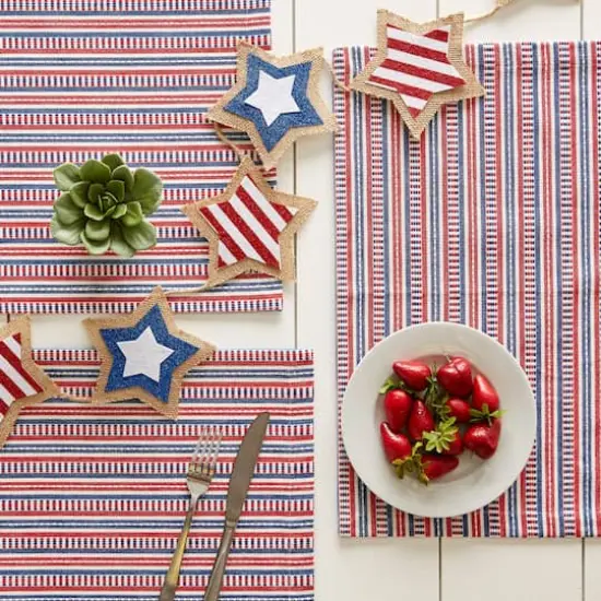 DII&reg; Red, White & Blue Dobby Stripe Placemats, 6ct. {6}