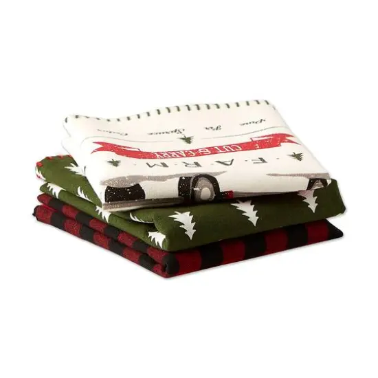 DII&reg; Christmas Truck Dishtowels Set {4}
