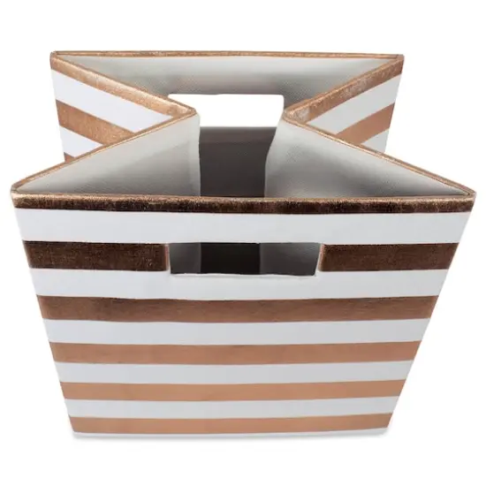 DII&reg; 11" Polyester Stripes Storage Cube Copper {4}