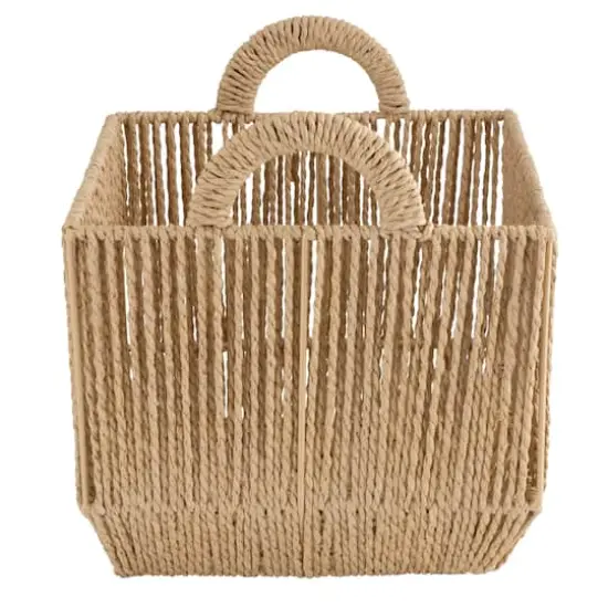 Simplify Large Vertical Weave Storage Basket with Round Handles {8}