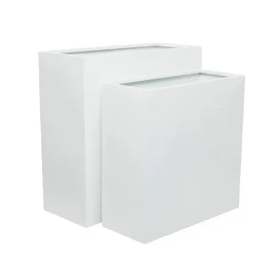 Modern Square Planter Set White {8}