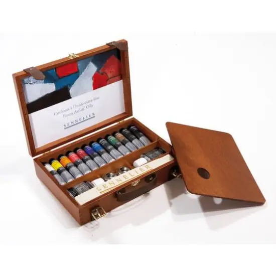 Sennelier Artists' Oil 12-Color Wood Box Set {4}