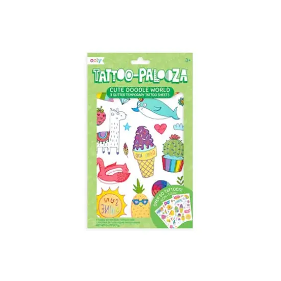 OOLY Tattoo Palooza Cute Doodle World Temporary Tattoo Sheets {1}