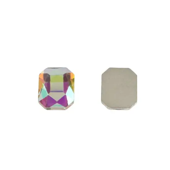 Clear Aurora Borealis Rectangle Flatback Glass Rhinestones, 288ct. by Bead Landing&trade; {3}