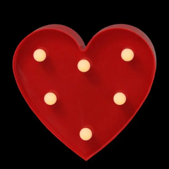 6" Red Heart LED Valentine's Day Marquee Wall Sign {4}