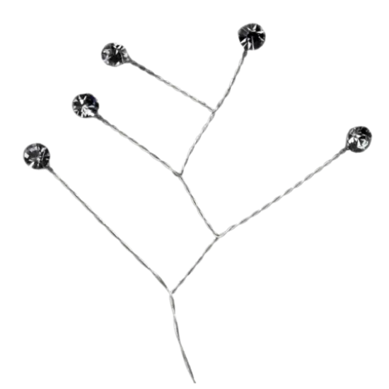 JAM Paper Rinestone Quintet, 12ct. Pewter Gray with Silver Stem {1}