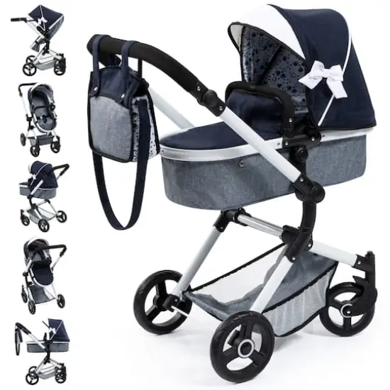 Bayer Design Neo Vario Blue & Gray Baby Doll Pram Set {4}