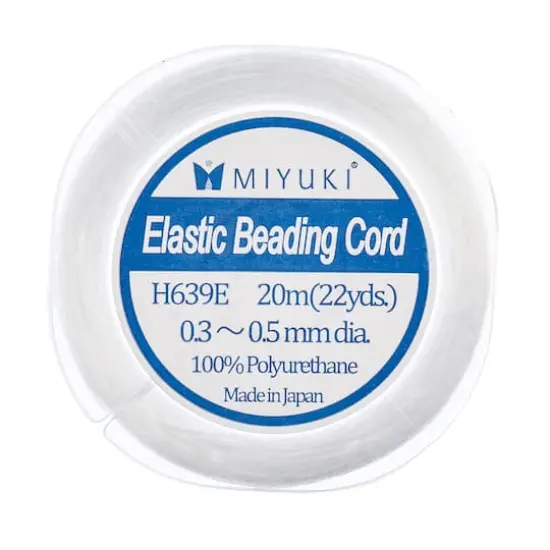 Miyuki&reg; 0.4mm White Elastic Beading Cord, 22yd. {4}