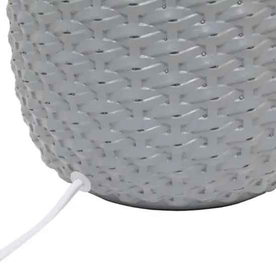 Simple Designs 20" Ceramic Purled Texture Table Lamp Gray {9}