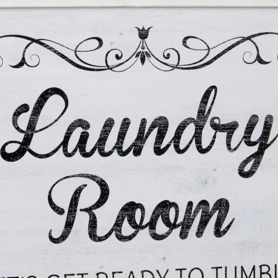 Set of 2 White Wood Farmhouse Sign Wall Decor, 15" x 15" {5}