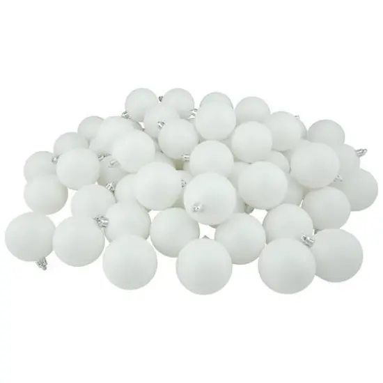 60ct. 2.5" Matte Winter White Shatterproof Ball Ornaments {1}