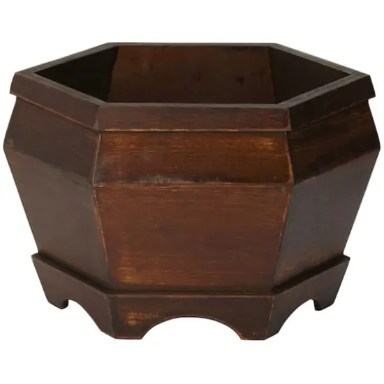 Wooden Hexagon Decorative Planter Set {5}