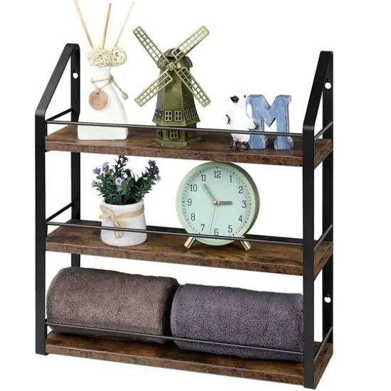 NEX&trade; 17" Brown Wall-Mounted 3-Tier Spice Rack Organizer {1}