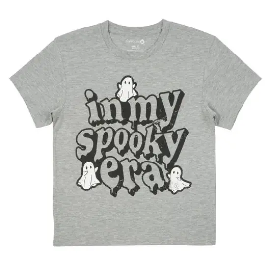Gray Spooky Era Youth Crew Neck T-Shirt by Celebrate It&trade; {1}