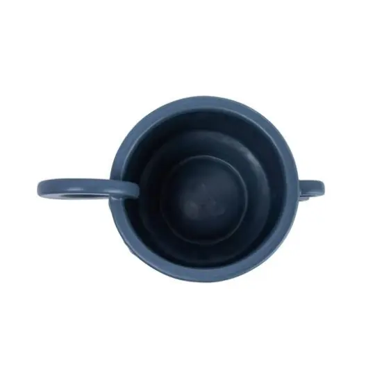 Hello Honey&reg; 9.5" Blue Modern Stoneware Planter with Handles {5}