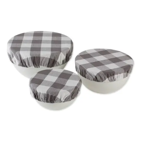 DII&reg; Assorted Gray Buffalo Check Woven Dish Cover Set {1}