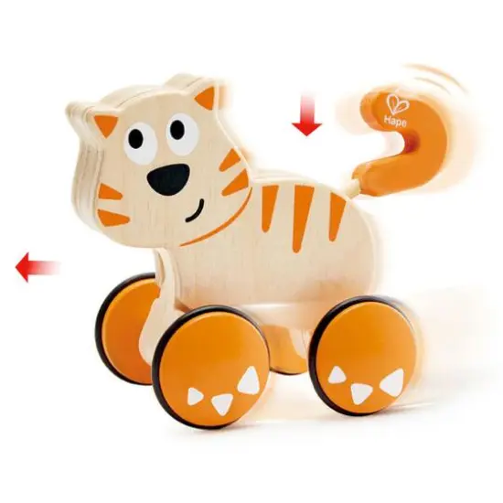 Hape Dante the Cat Push & Go Wooden Release Toy {5}