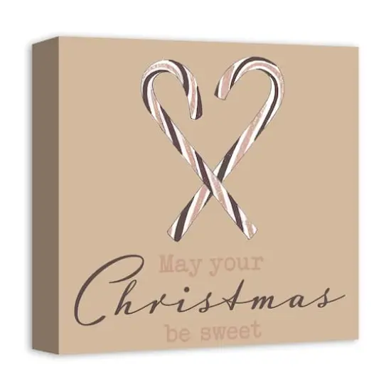 Sweet Christmas Candy Cane Canvas Wall Art {3}