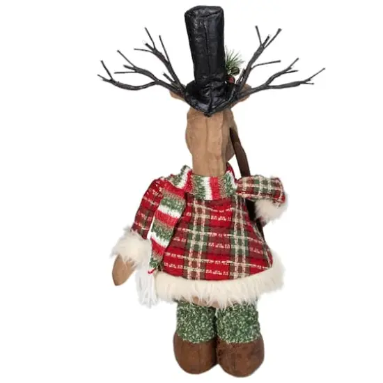 20" Standing Christmas Moose Figure with LED Antlers Tabletop Décor {6}