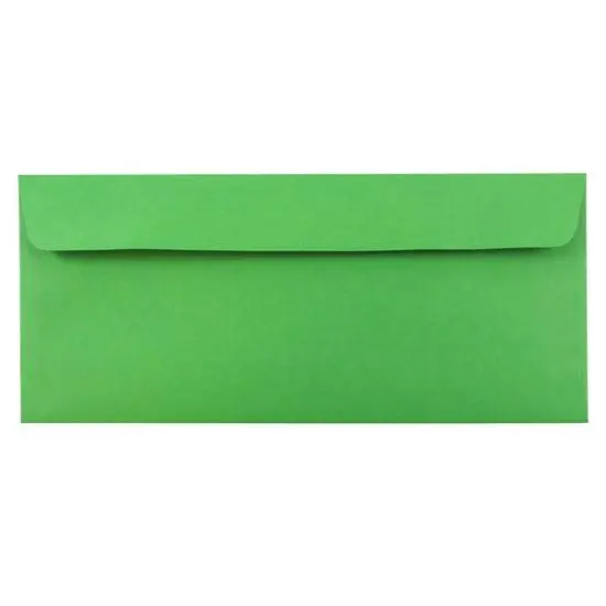 JAM Paper 4.125" x 9.5" Green Peel & Seal Closure Business Envelopes {3}
