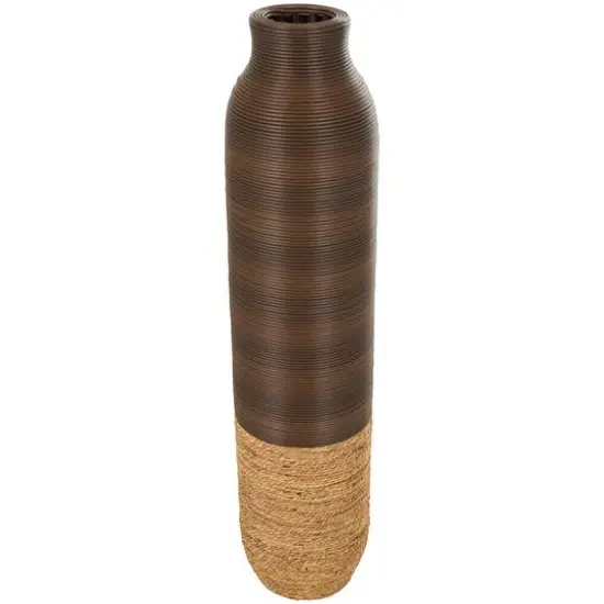 40" Dark Brown Seagrass Handmade Vase {1}