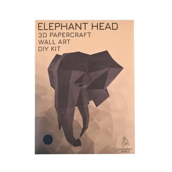 PaperCraft World 3D PaperCraft Elephant Head Wall Art DIY Kit {1}