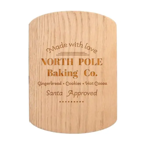 North Pole Baking Co. 11" x 8" Redwood Oval Cutting Board {1}