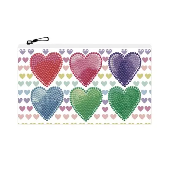 Diamond Dotz&reg; Beginner Love Hearts Zipper Pouch Diamond Painting Kit {1}