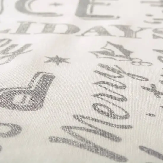 DII&reg; 72" Silver Christmas Collage Table Runner {6}