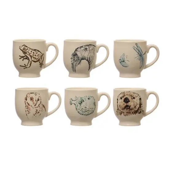 Hello Honey&reg; Animal Print Stoneware Mug Set {1}