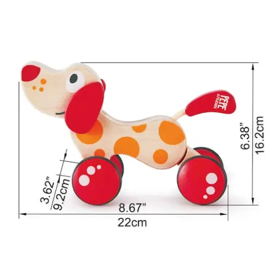 Hape Walk-A-Long Pepe the Puppy Wooden Toddler Pull Toy {4}