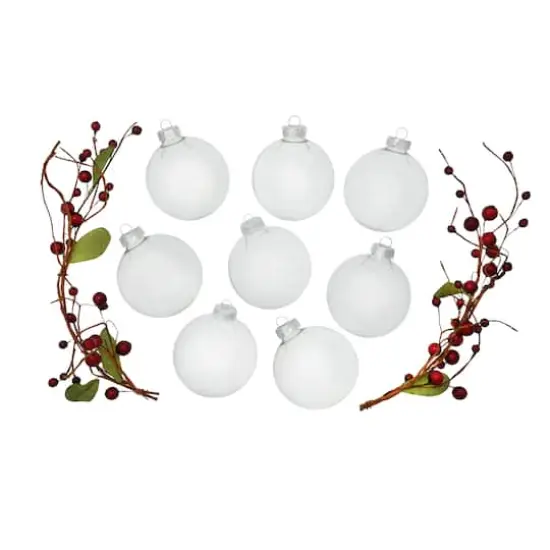 Whitehurst 8ct. 3.5" Clear Glass Ball Ornaments {4}