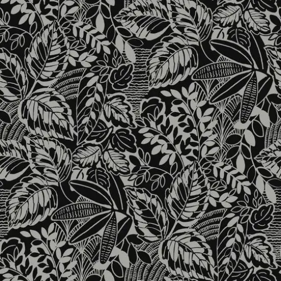 RoomMates Vintage Batik Jungle Peel & Stick Wallpaper Black/Gray {1}