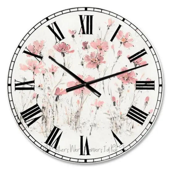 Designart Wildflowers III Traditional Wall Clock {1}