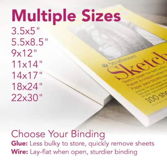 Strathmore Sketch Paper Pad, 300 Series, Spiral-Bound, 100 Sheets, Spiral-Bound, 9" x 12" {5}