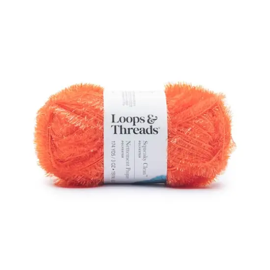 Squeaky Clean&trade; Sparkle Yarn by Loops & Threads&reg; Sparkle Tangerine {1}